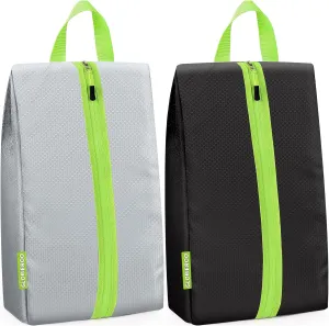 2 Pack Smell Proof Shoe Cleat Bag for Soccer - Odor-Absorbing Lightweight Track Shoe Organizer for Travel, Gym & Sports | Smell-Proof Storage with Active Carbon Fabric (Ideal for Spikes, Golf,Bowling)