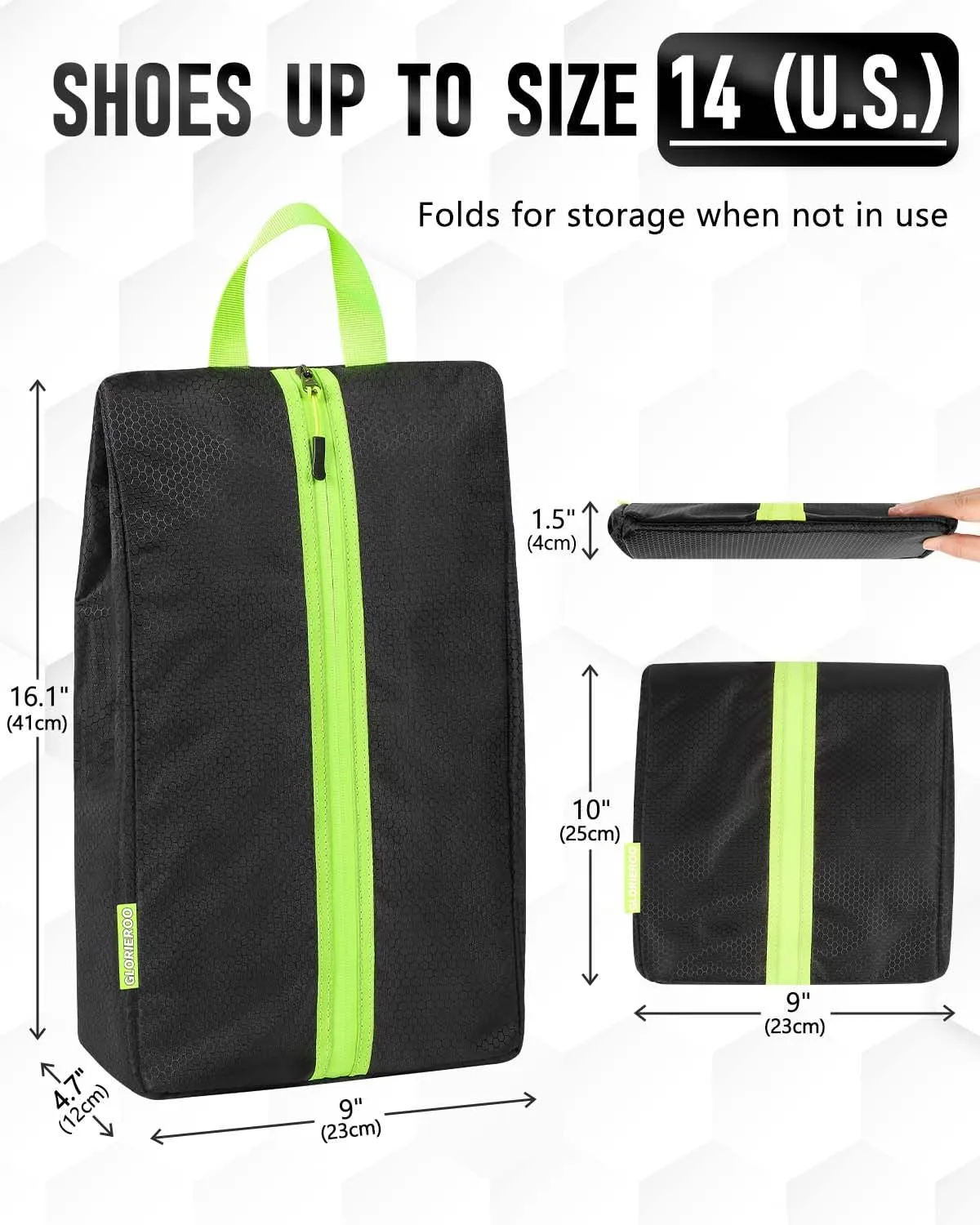 2 Pack Smell Proof Shoe Cleat Bag for Soccer - Odor-Absorbing Lightweight Track Shoe Organizer for Travel, Gym & Sports | Smell-Proof Storage with Active Carbon Fabric (Ideal for Spikes, Golf,Bowling)