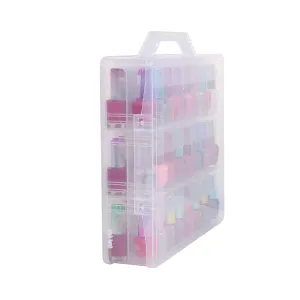 48 Grid Portable Clear Double Side Nail Polish Organizer