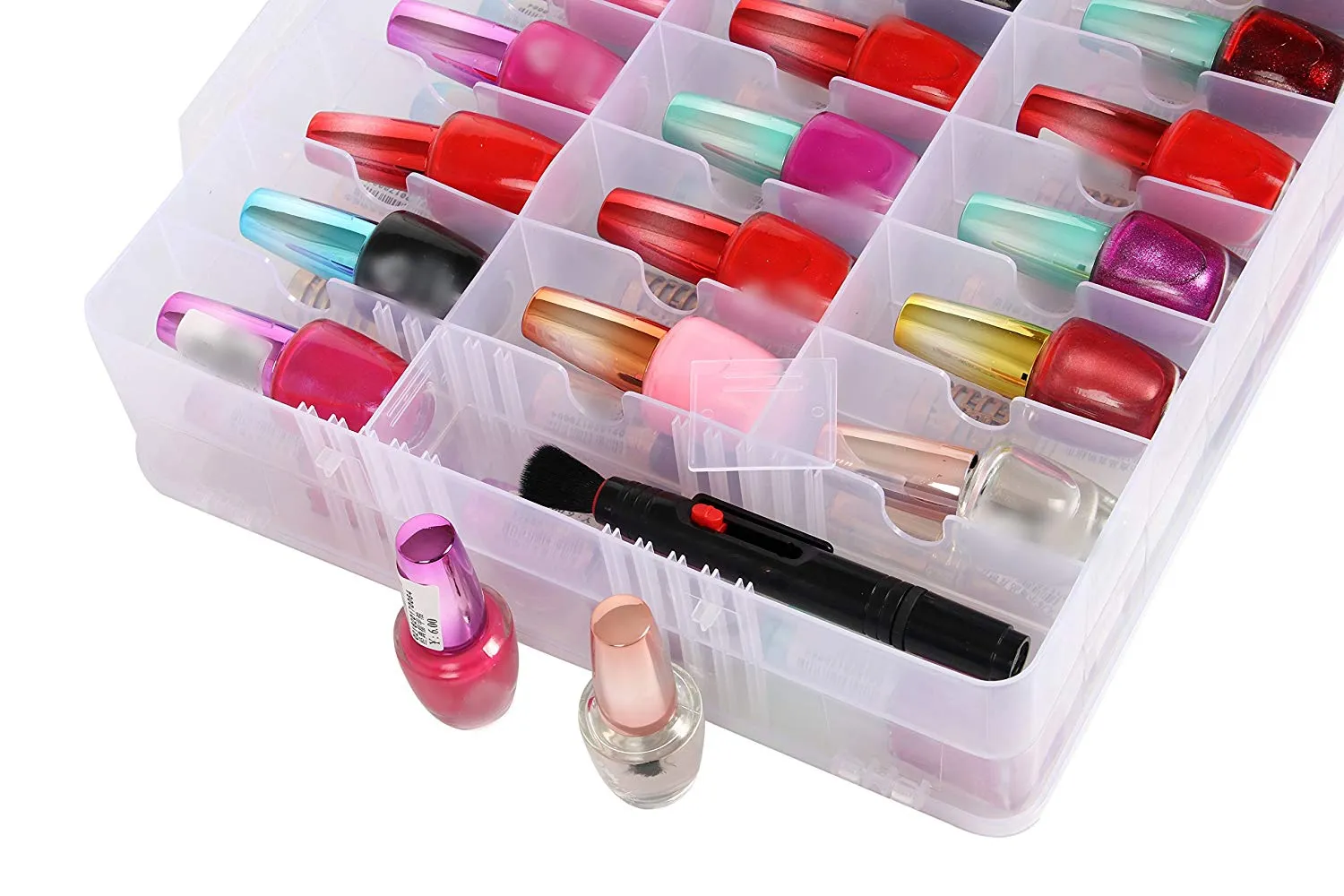 48 Grid Portable Clear Double Side Nail Polish Organizer