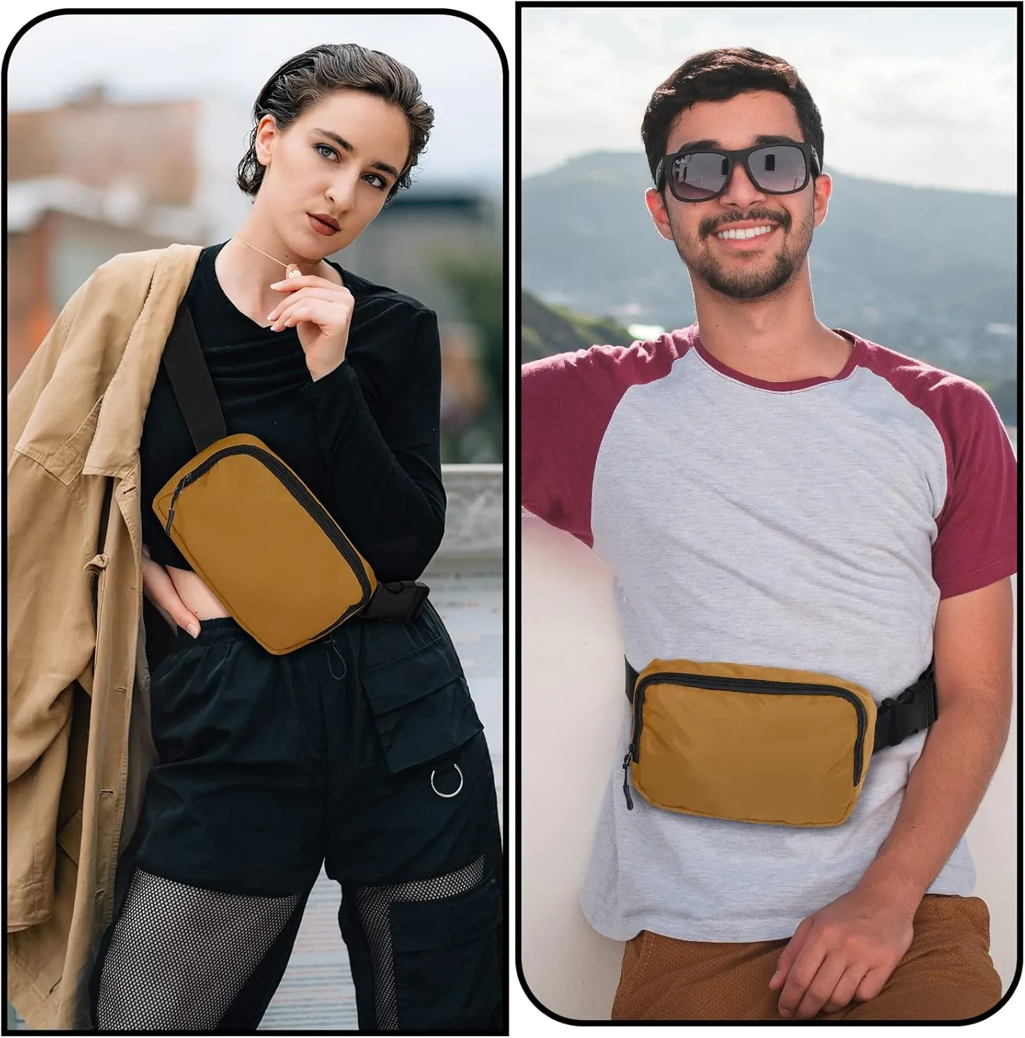 Amazerbst Belt Bag, Fanny Pack, Everywhere Belt Bag,40 Inch Adjustable Strap,Belt Bag for Women and Men,Waterproof