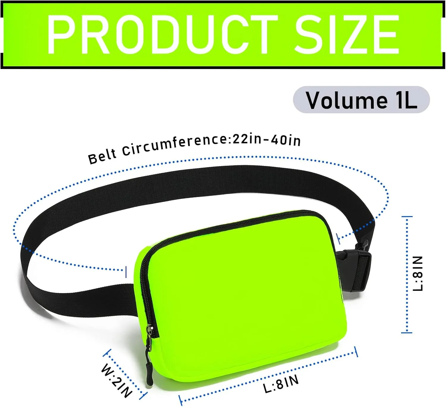 Amazerbst Belt Bag, Fanny Pack, Everywhere Belt Bag,40 Inch Adjustable Strap,Belt Bag for Women and Men,Waterproof