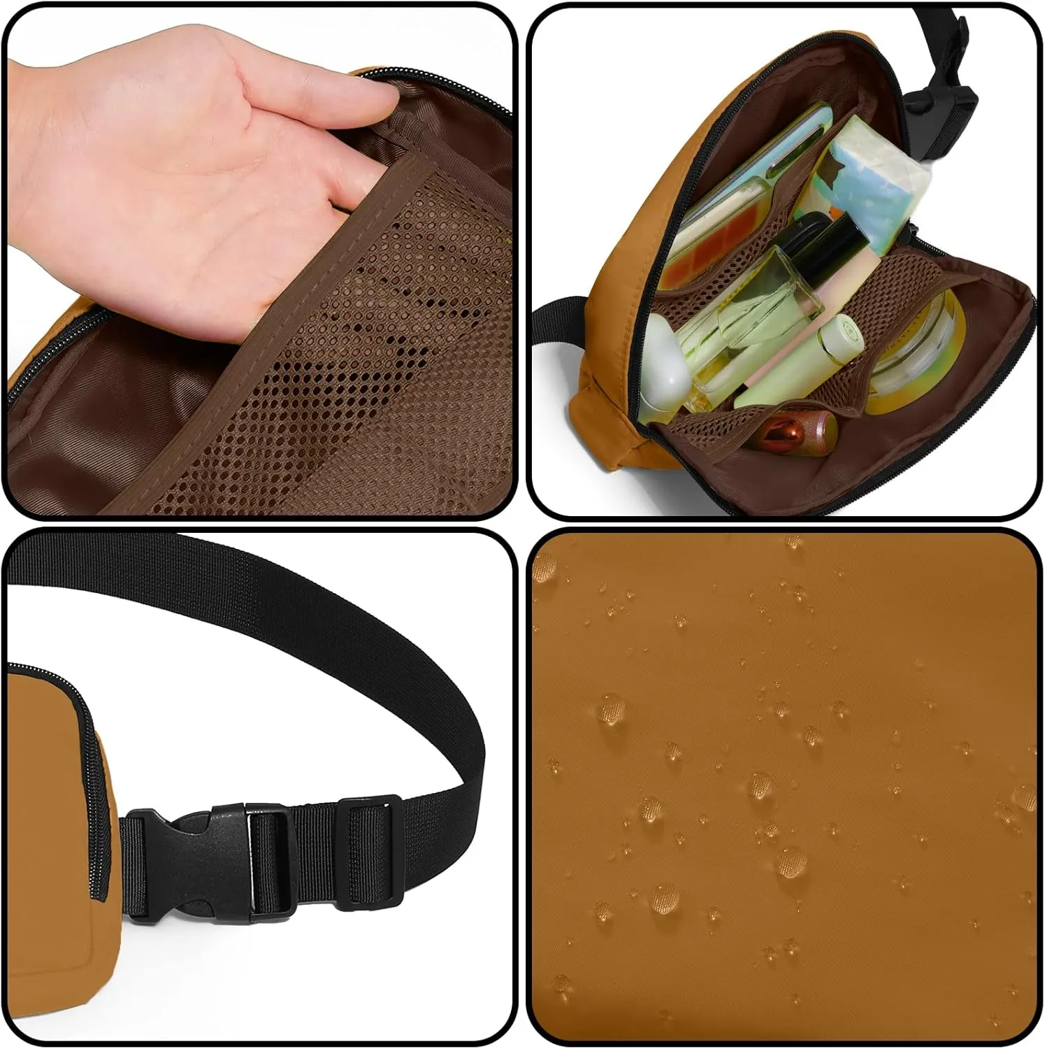 Amazerbst Belt Bag, Fanny Pack, Everywhere Belt Bag,40 Inch Adjustable Strap,Belt Bag for Women and Men,Waterproof