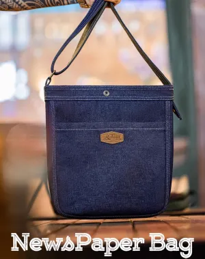 American Retro Exposed Line Denim Washed Messenger Newsboy Men's Bag