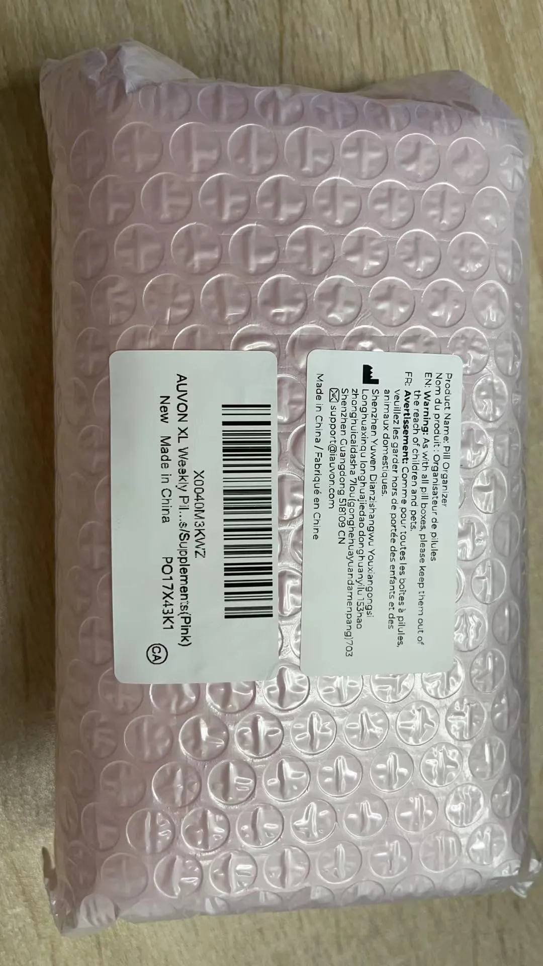 AUVON XL Weekly Pill Organizer 2 Times a Day, AM PM Pill Box 7 Day with One-Side Large Opening Design for Easy Filling, Portable Travel Pill Case for Medication, Vitamins, Fish Oils, Supplements A-pink