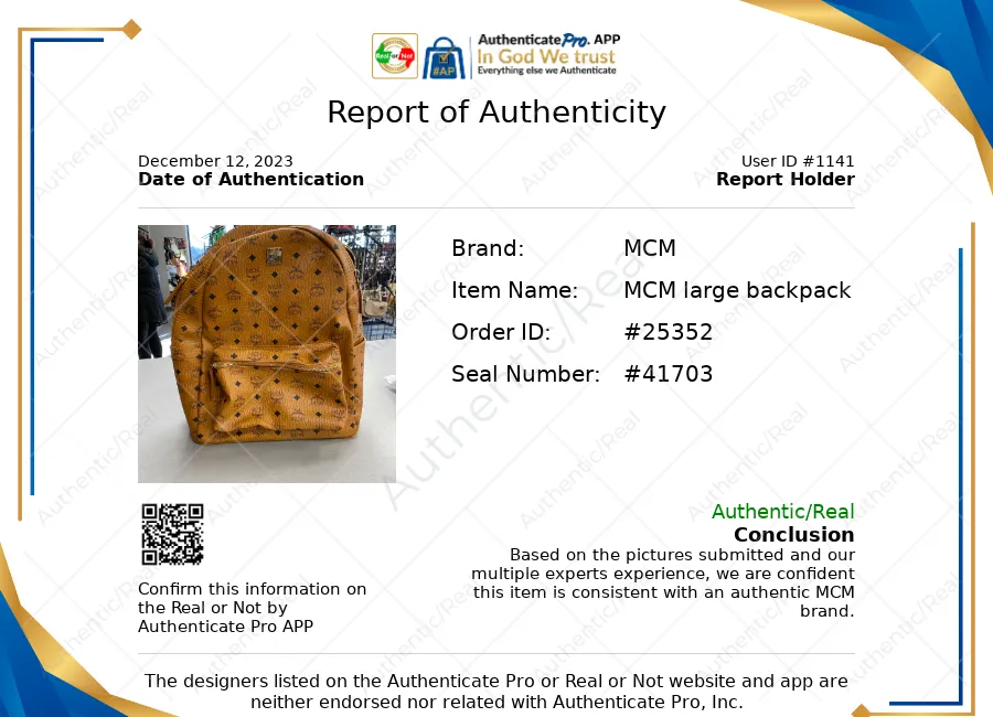 Backpack Luxury Designer By MCM Size: Large