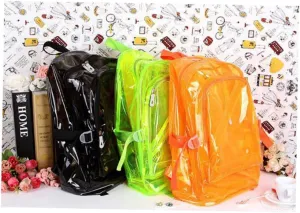 Beaupretty Bag Transparent Backpack Jelly Backpack Fashion Daypack Jelly Handbag Jelly Shoulder Bag School Bag Black