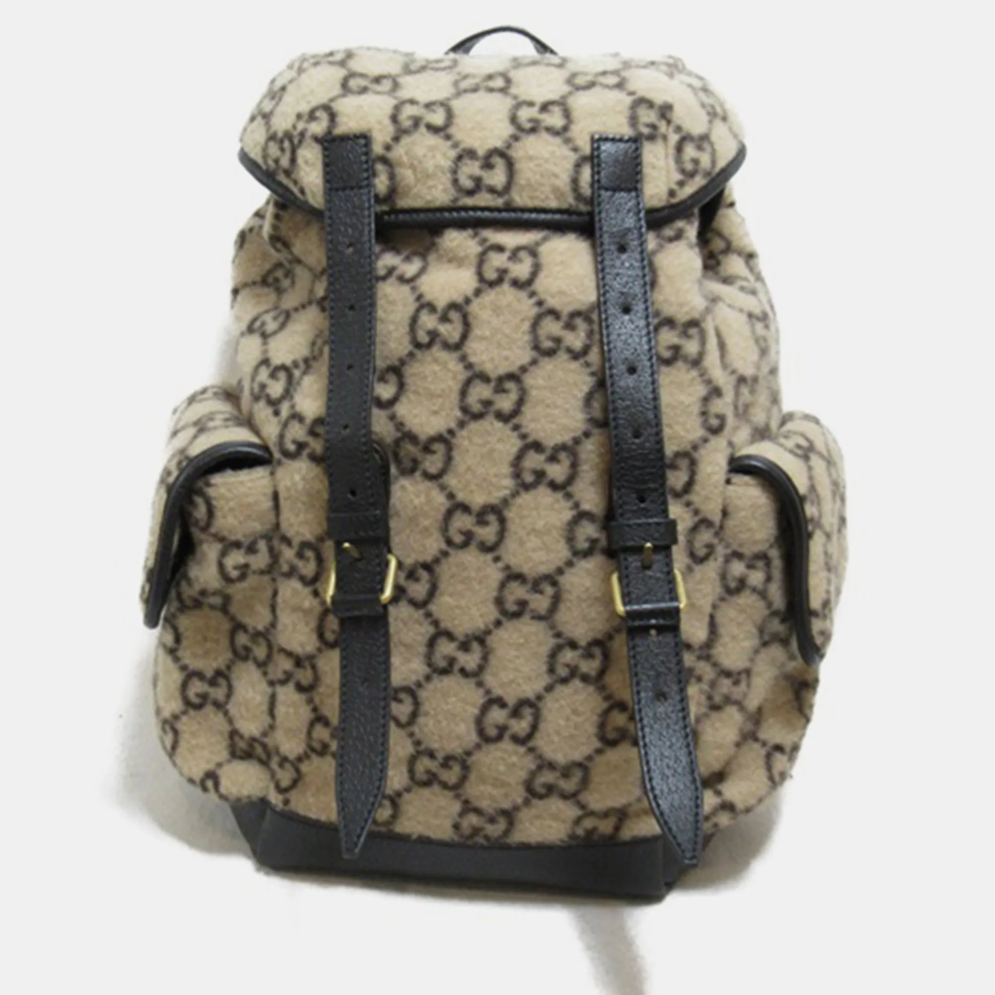 Beige Wool GG Backpack