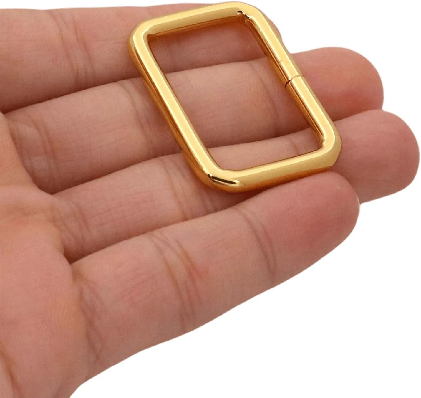 BIKICOCO Metal Rectangle Ring Buckles Square Strap Webbing Belt Rings for Bag Purse Non Welded 1-1/4 x 3/4 Inch