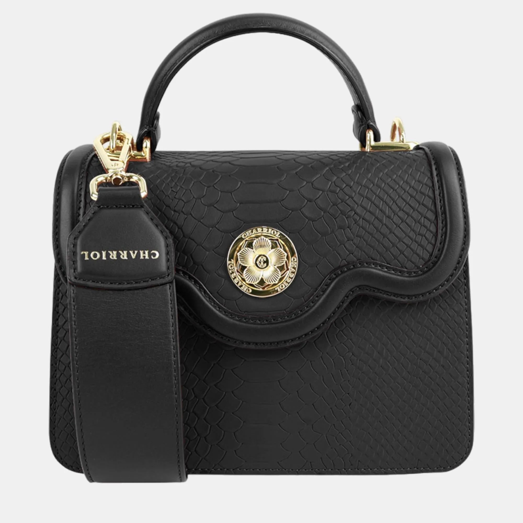 Black Leather LAETITIA Handbag