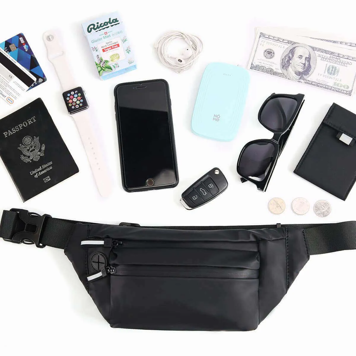 Black Waterproof Waist Bag | Bum Bag for Every Occasion