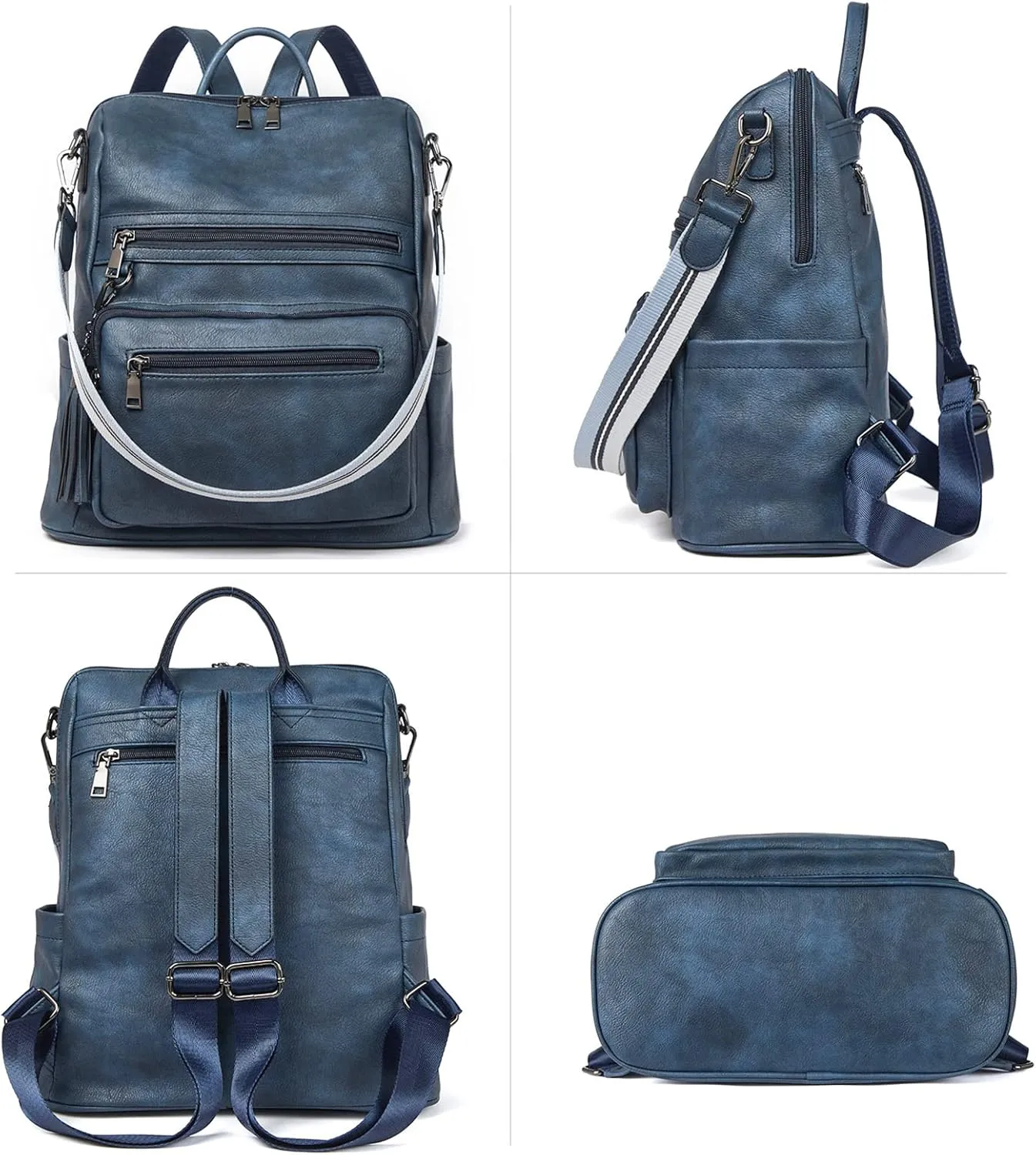 BROMEN Backpack Purse for Women Fashion Leather Designer Travel Large Ladies Shoulder Bags