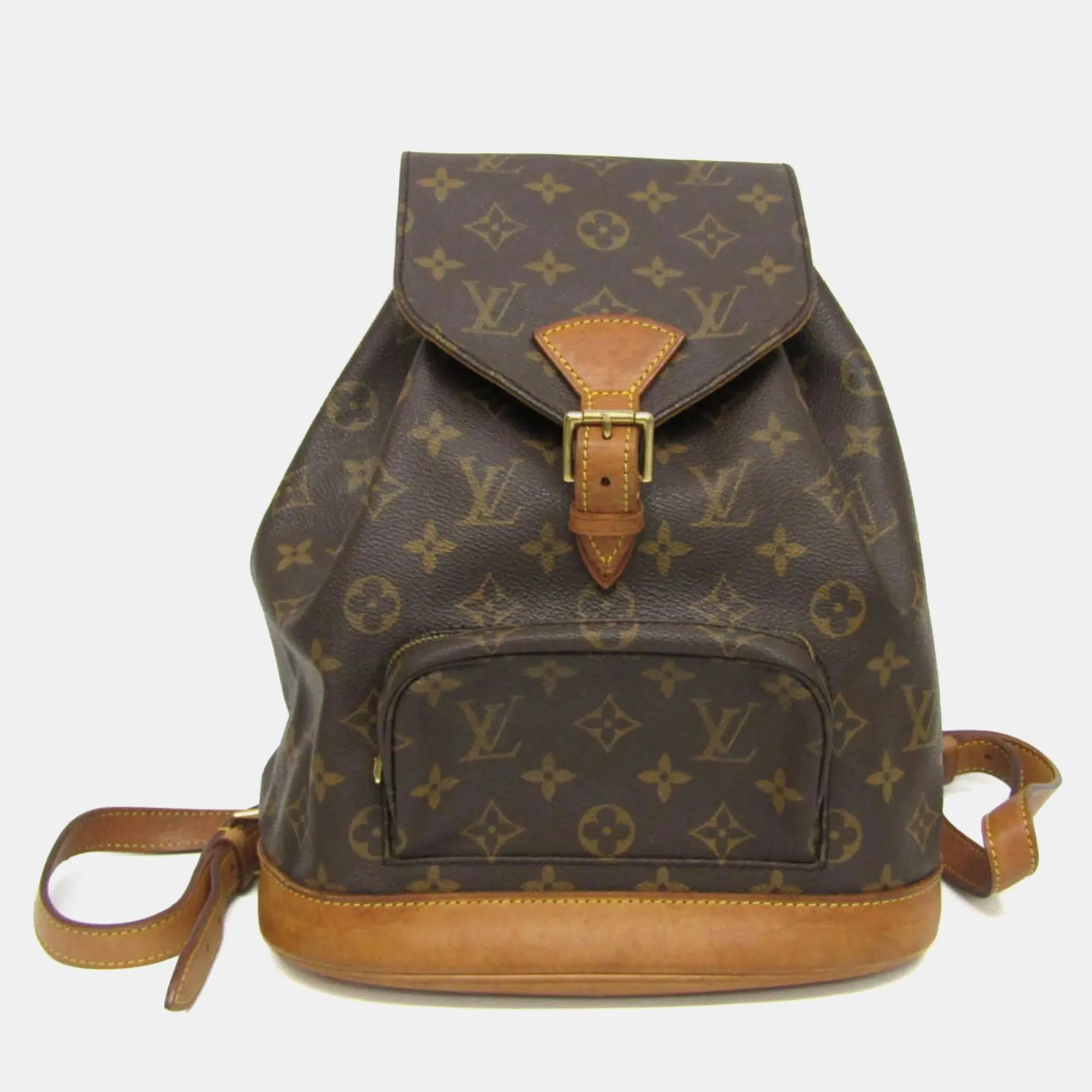 Brown Coated Canvas Monogram Montsouris MM Backpack