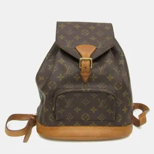 Brown Coated Canvas Monogram Montsouris MM Backpack
