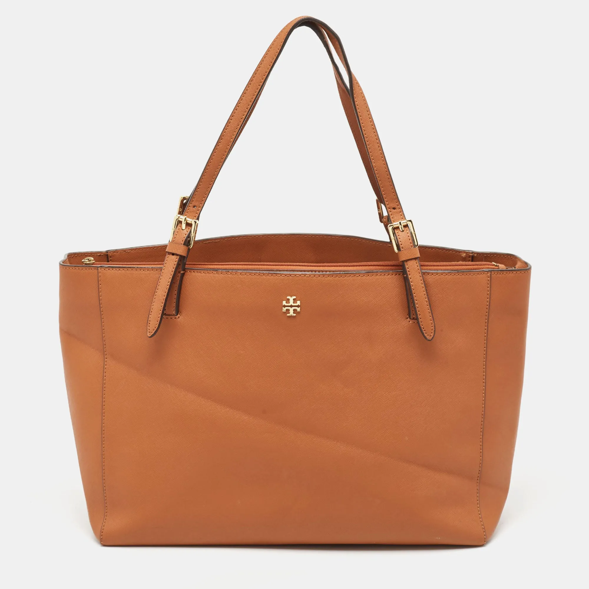 Brown Leather Large York Buckle Shopper Tote