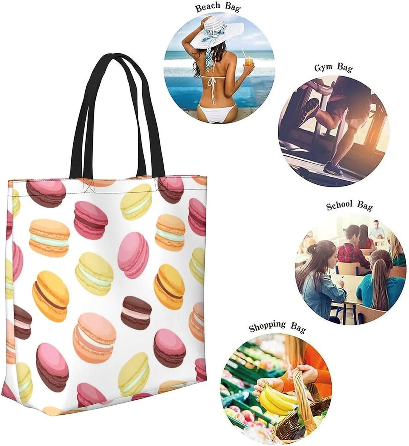 Canvas Tote Bag Large Women Casual Shoulder Bag Handbag Reusable Beach Shopping Grocery Bag For Outdoors