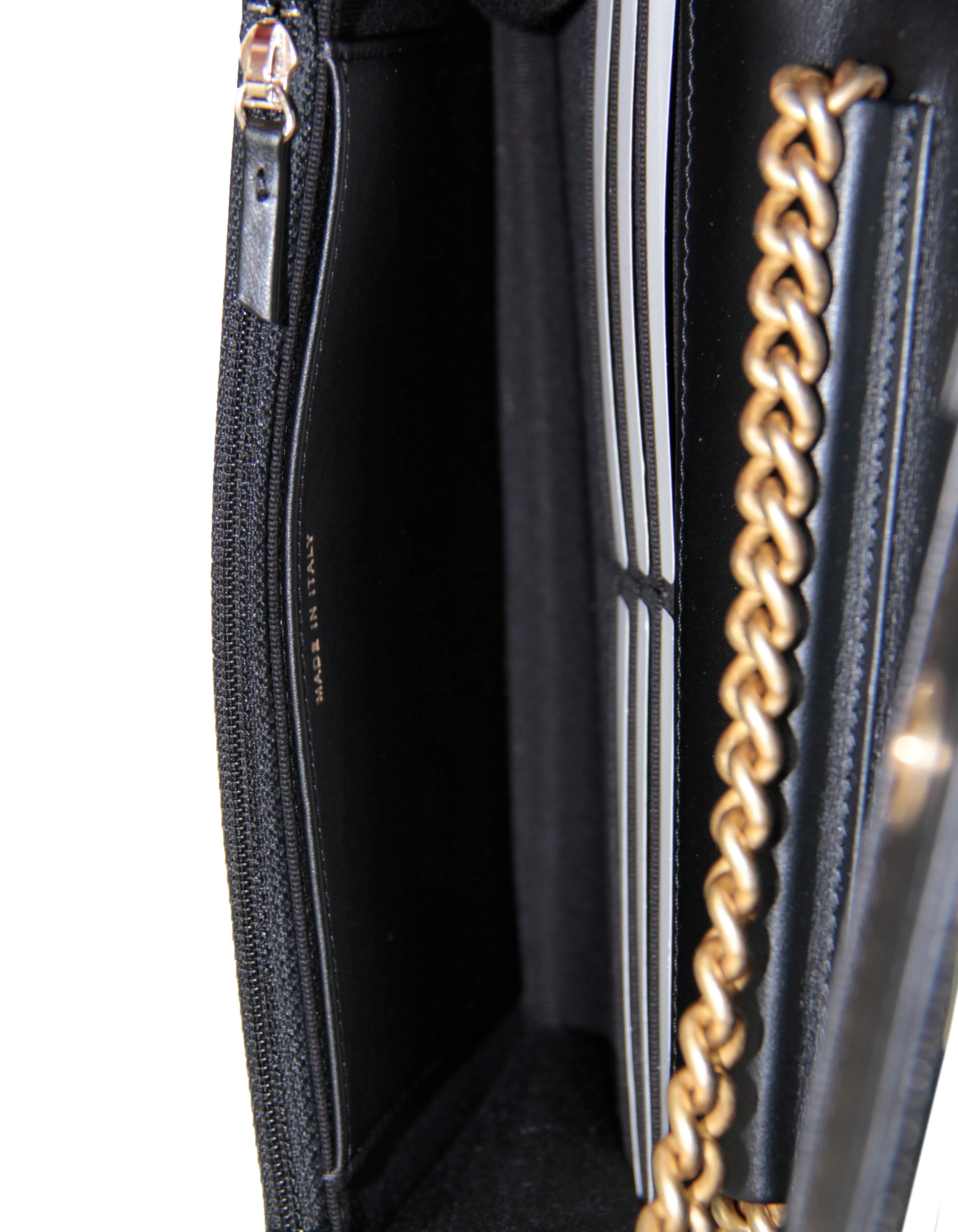 Chanel 2023 Black Caviar Boy Wallet on Chain WOC Crossbody Bag