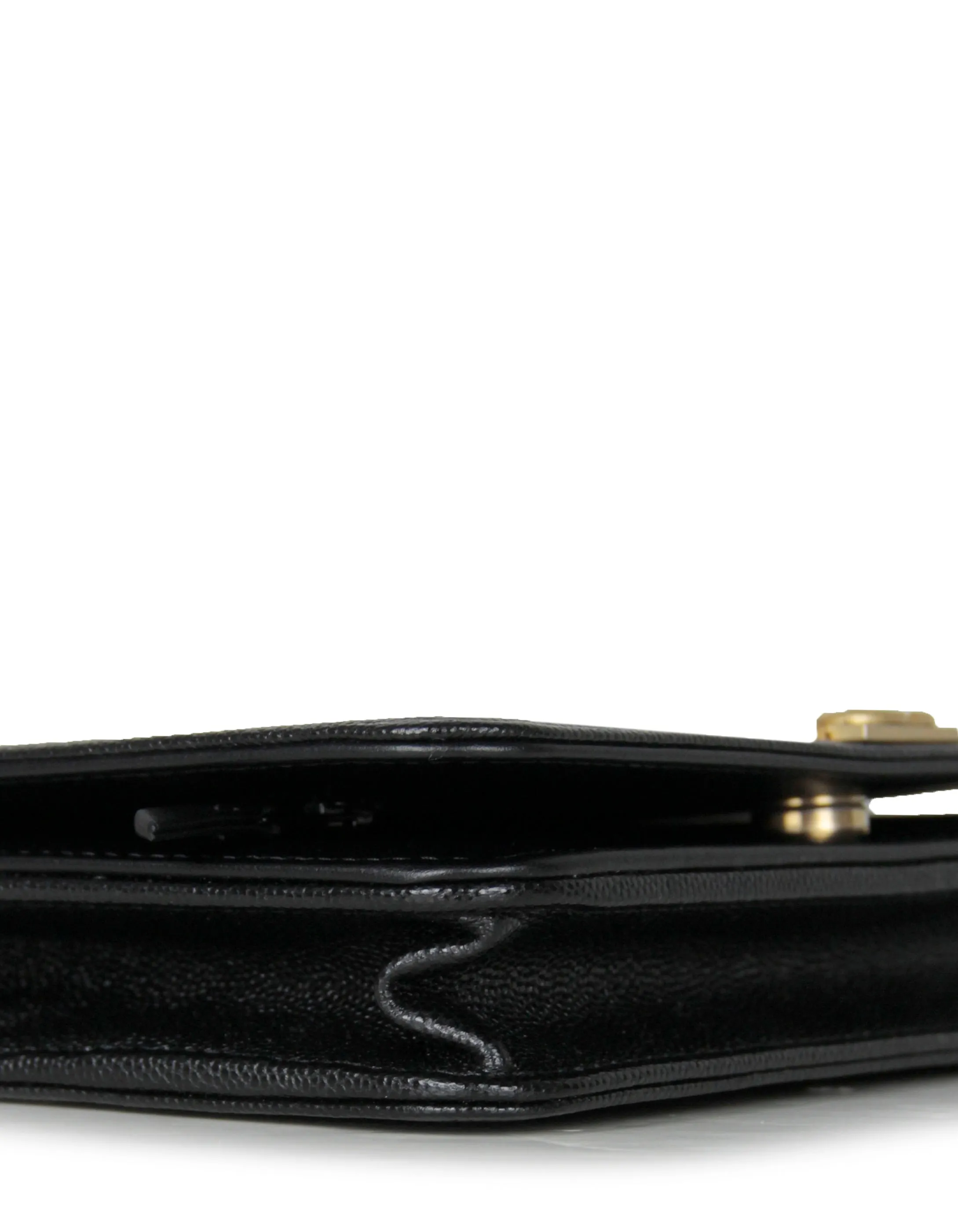 Chanel 2023 Black Caviar Boy Wallet on Chain WOC Crossbody Bag