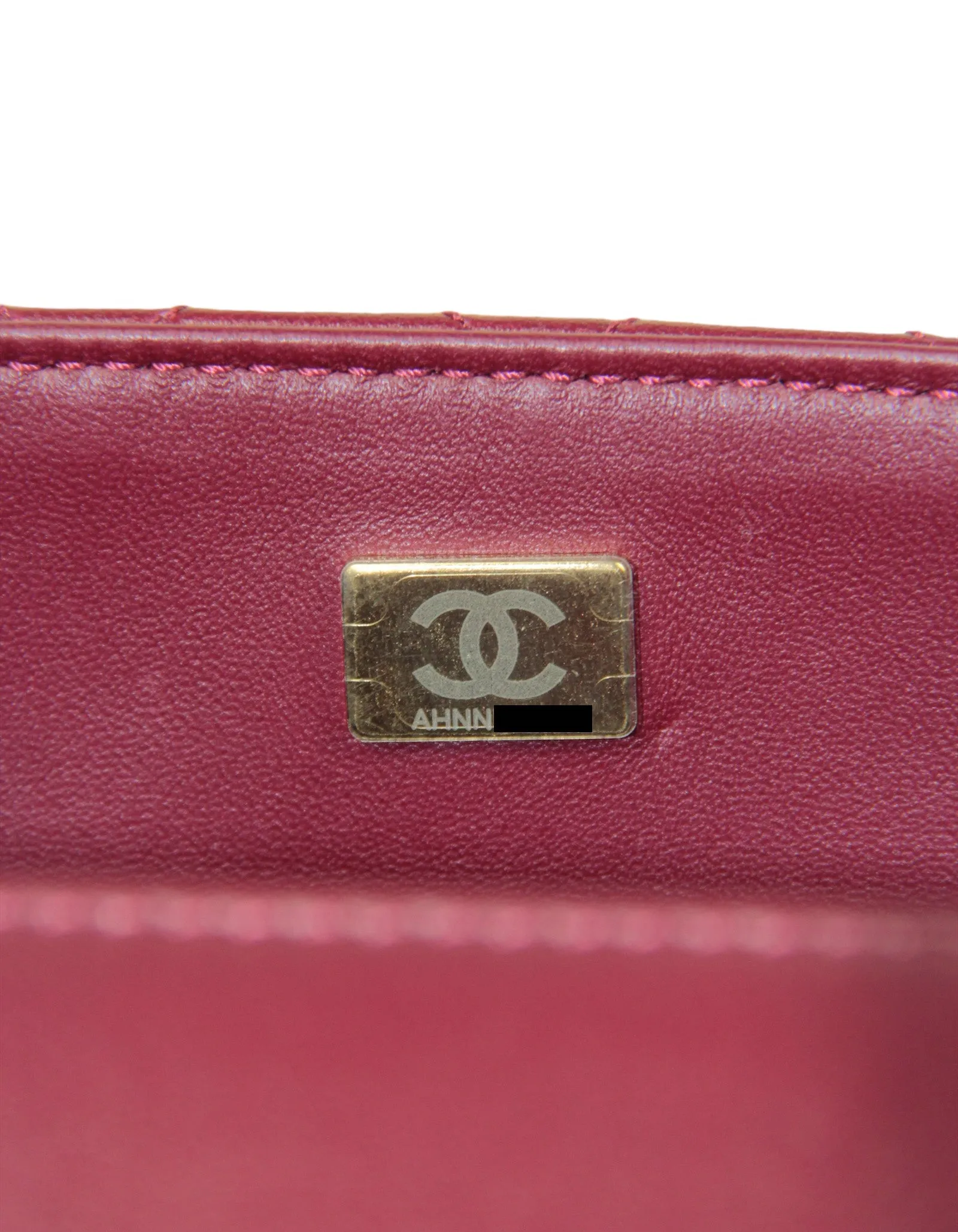 Chanel Burgundy Lambskin Leather Flapbag w/ Handle