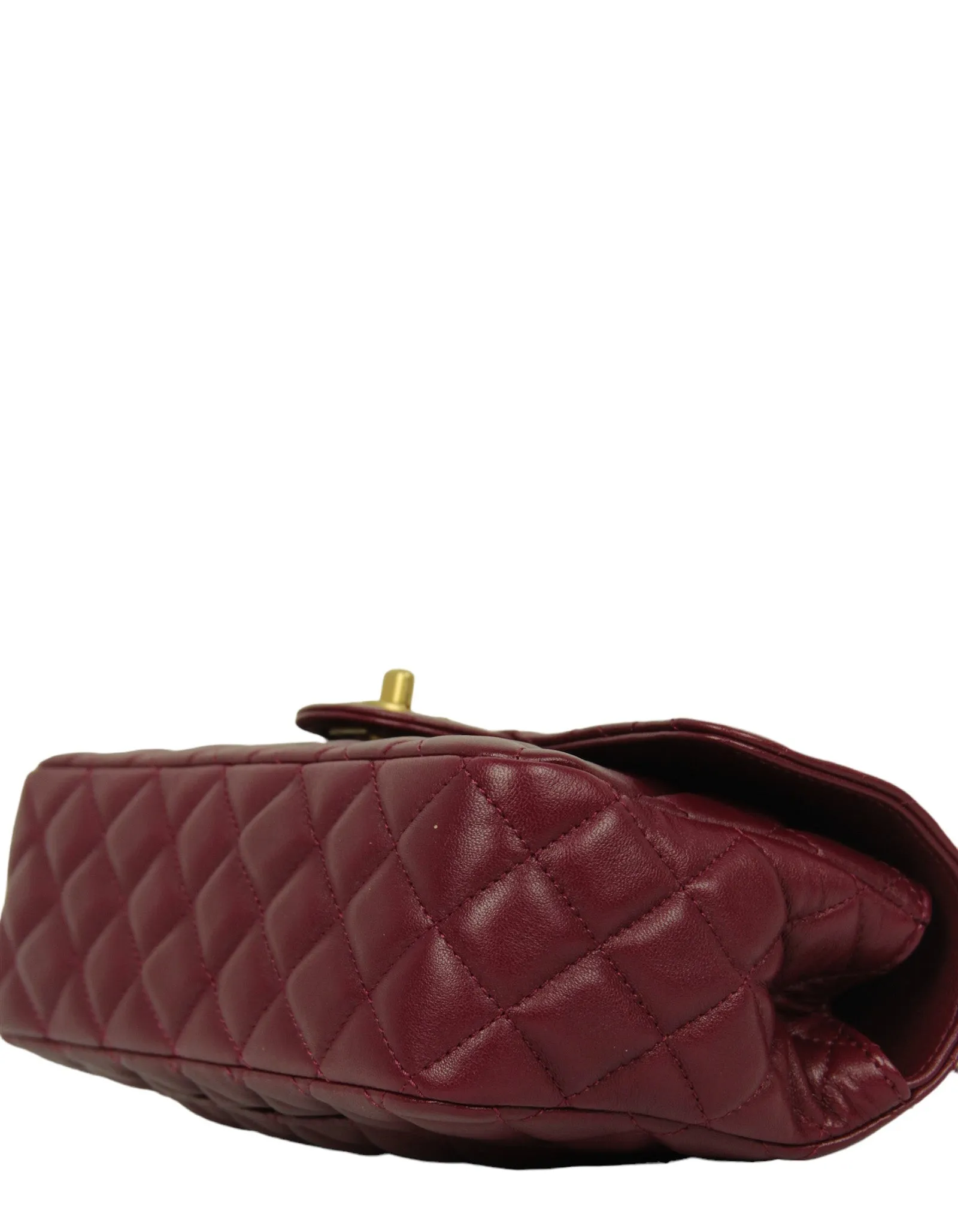 Chanel Burgundy Lambskin Leather Flapbag w/ Handle