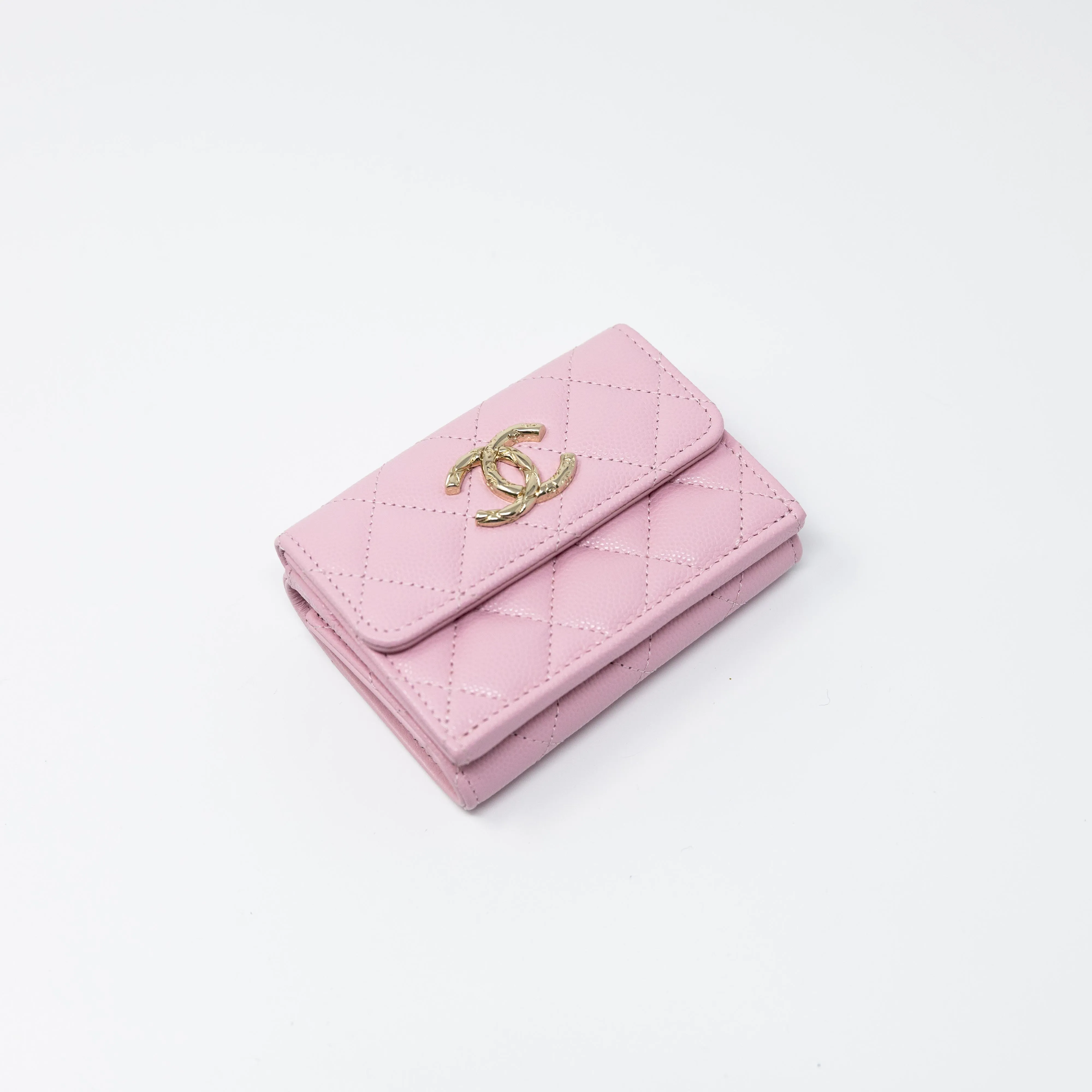Chanel Pink Trifold Flap Wallet