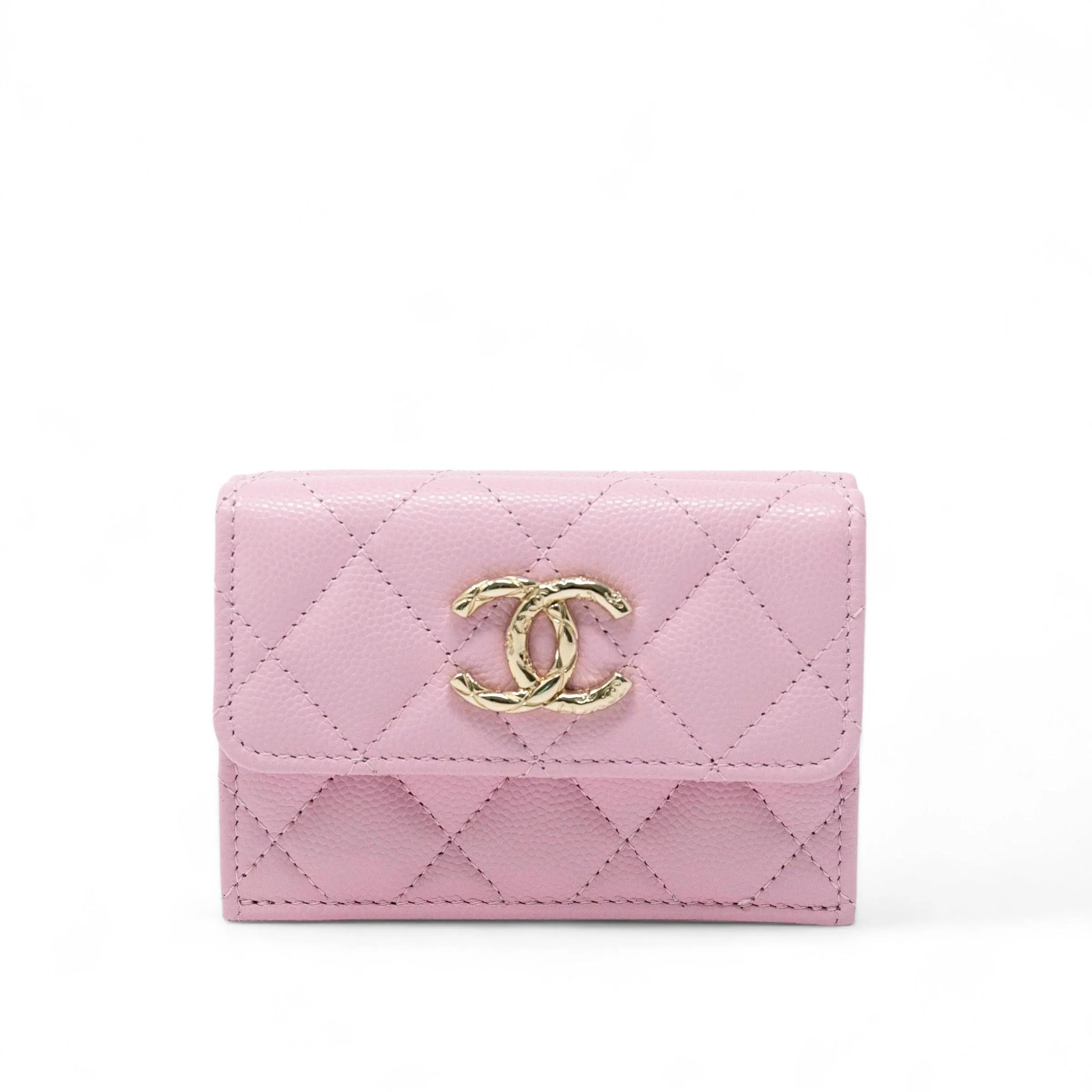 Chanel Pink Trifold Flap Wallet
