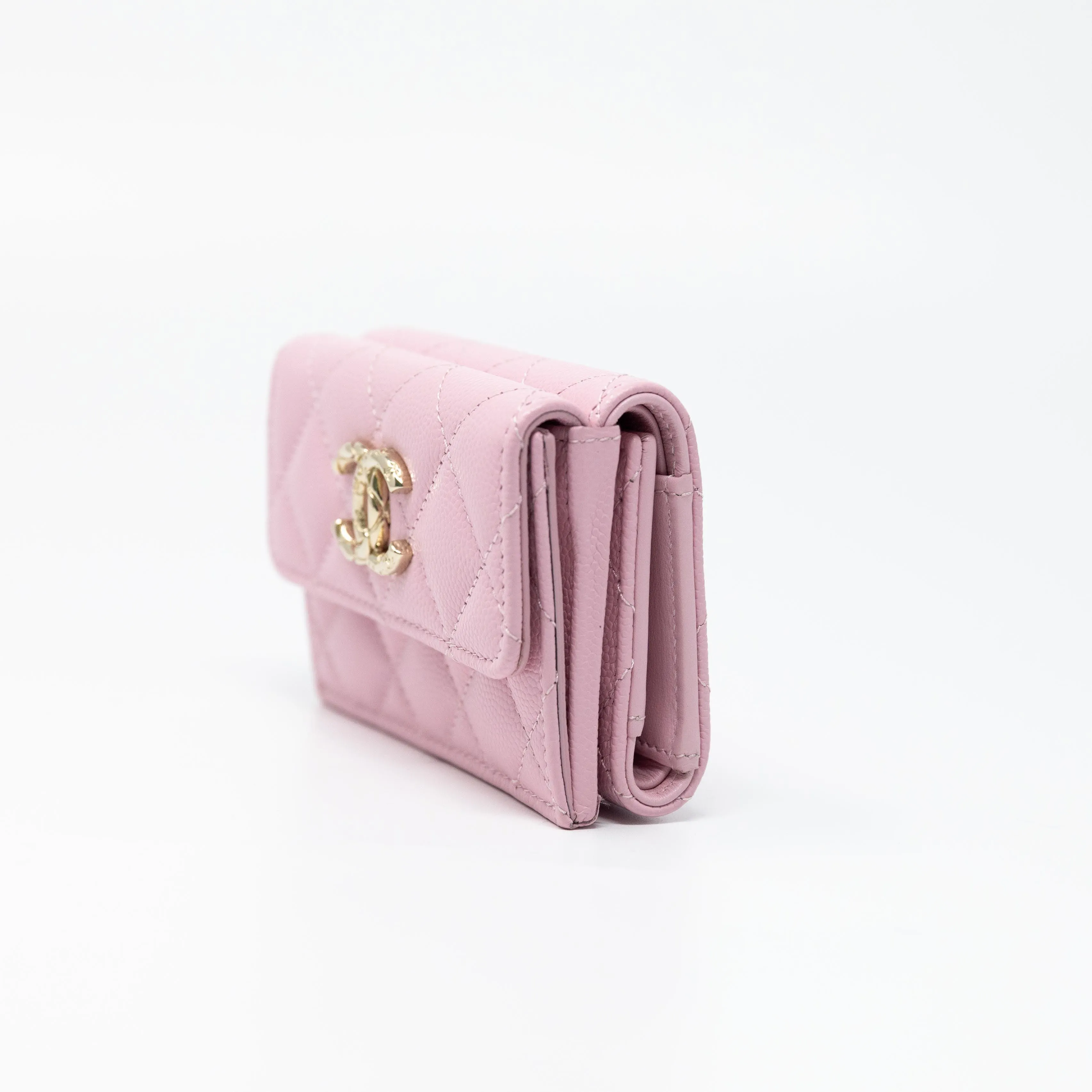 Chanel Pink Trifold Flap Wallet