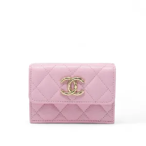 Chanel Pink Trifold Flap Wallet