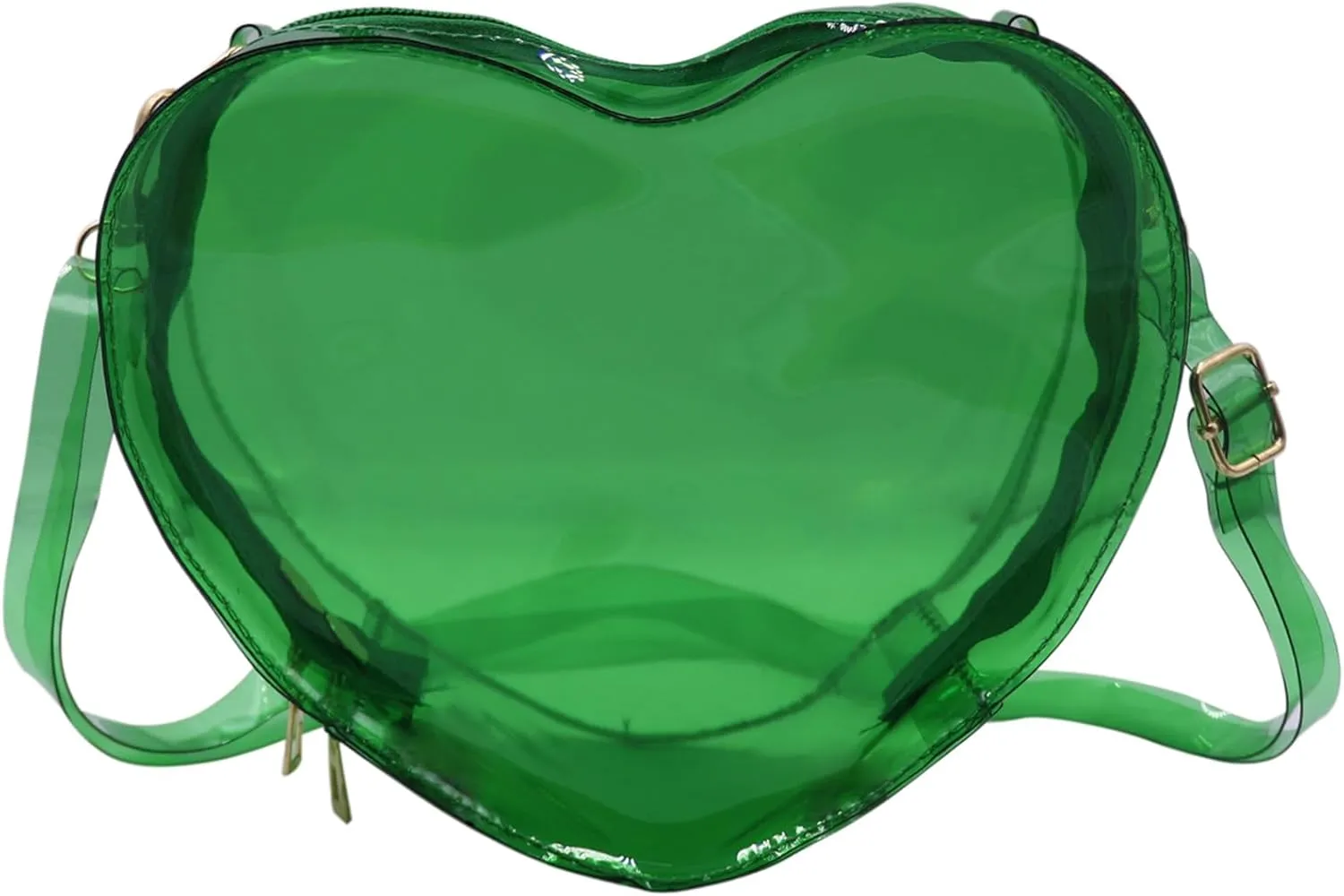 Clear Crossbody Purse Bag Transparent Heart-Shaped Shoulder Clutch Bag for Women Girls