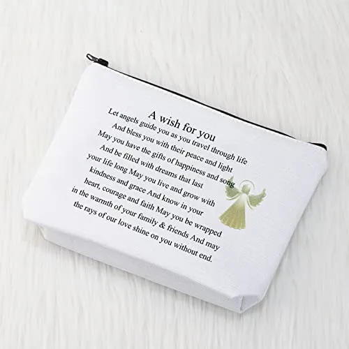 CMNIM 11 11 Make a Wish Gifts Makeup Bag Angel Gifts for Women Friendship Dandelion Gift 11 11 Angel Number Cosmetic Travel Bag (11 11 Make a Wish Gifts)