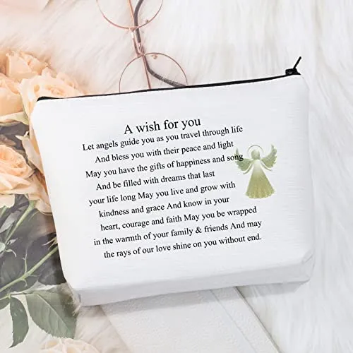 CMNIM 11 11 Make a Wish Gifts Makeup Bag Angel Gifts for Women Friendship Dandelion Gift 11 11 Angel Number Cosmetic Travel Bag (11 11 Make a Wish Gifts)