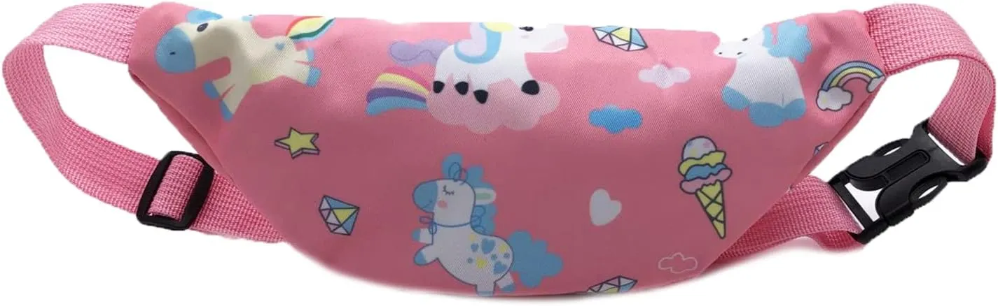 Cute Unicorn Kids Fanny Pack Waist Pack Small Belt Bum Bag Crossbody Purse Waist Pouch for Toddler Girls Boys