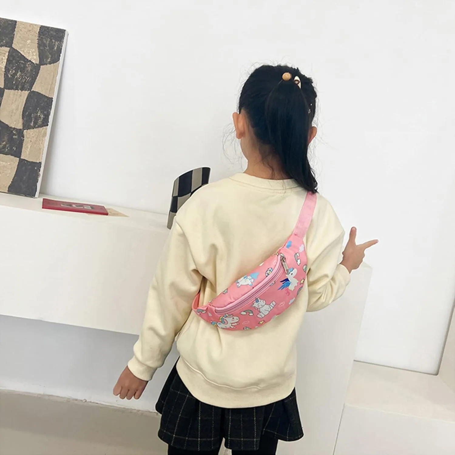 Cute Unicorn Kids Fanny Pack Waist Pack Small Belt Bum Bag Crossbody Purse Waist Pouch for Toddler Girls Boys