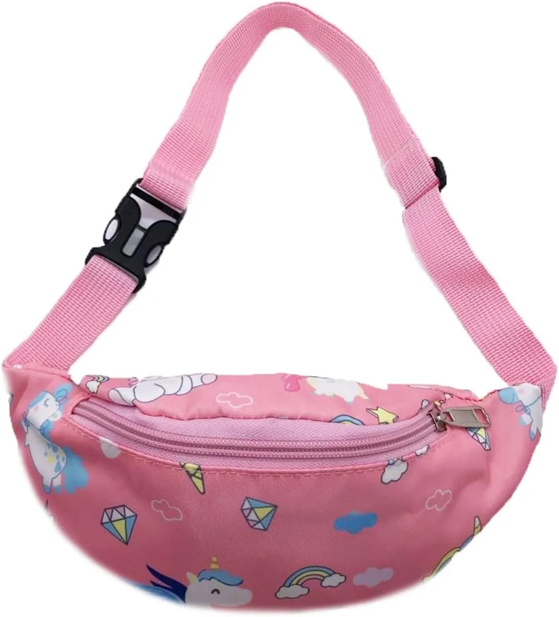 Cute Unicorn Kids Fanny Pack Waist Pack Small Belt Bum Bag Crossbody Purse Waist Pouch for Toddler Girls Boys