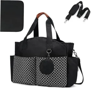 Diaper Bag Tote, Large Diaper Bag with Pacifier Case Travel Diaper Tote for Mom with Changing Station Multifunction