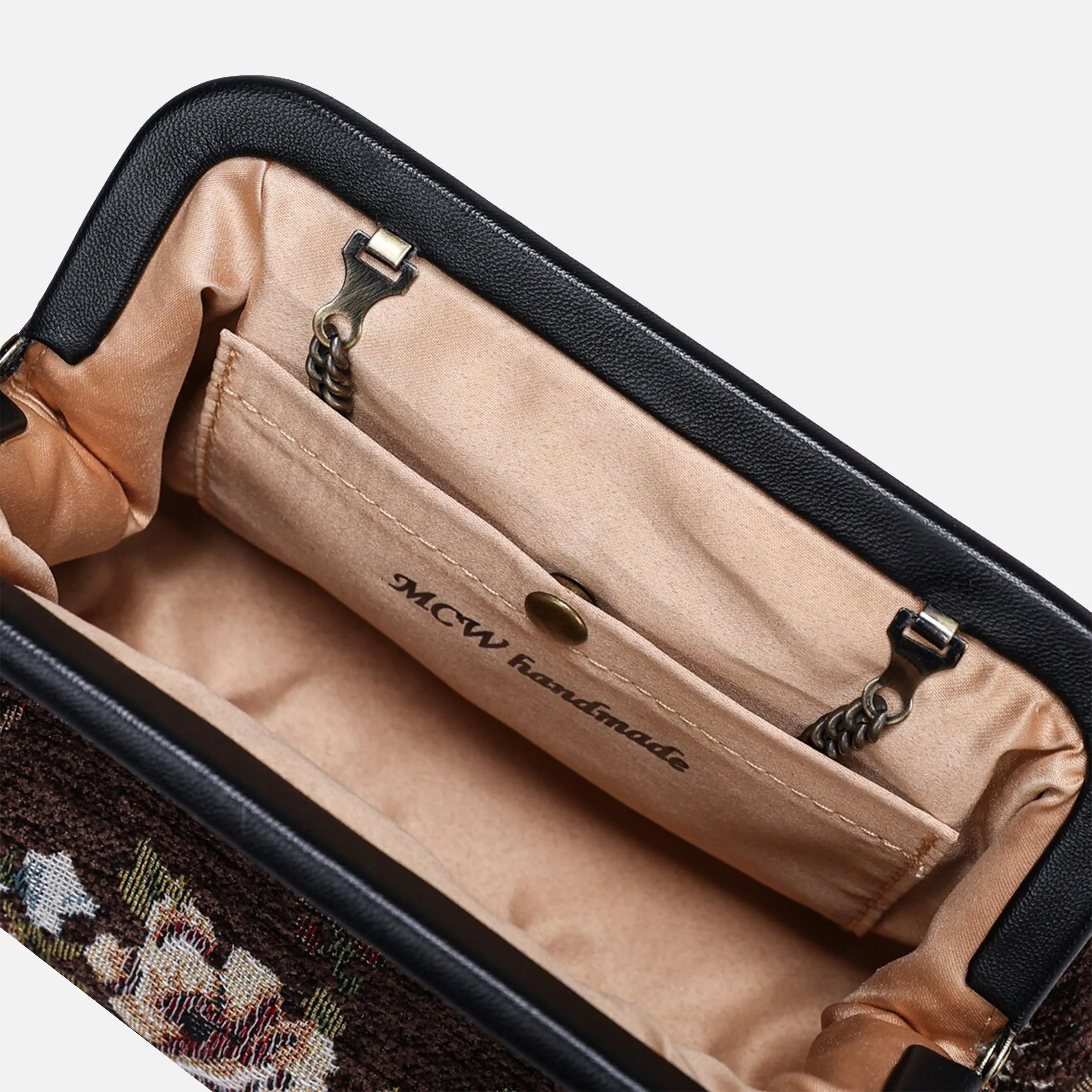 Floral Brown Evening Bag Clutch