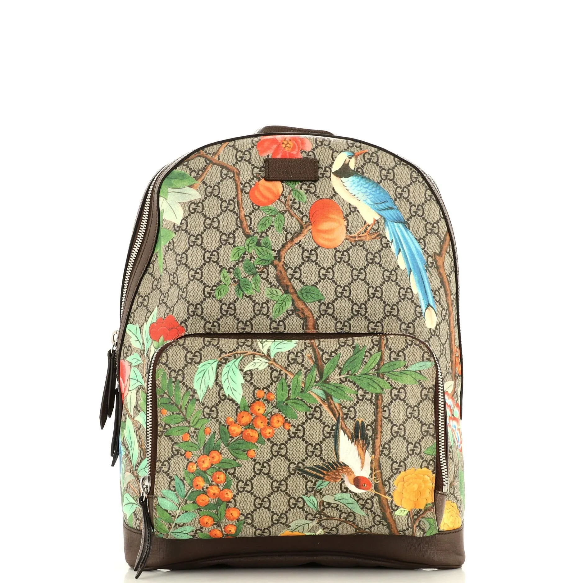 GUCCI Zip Pocket Backpack Tian Print GG Coated Canvas Medium
