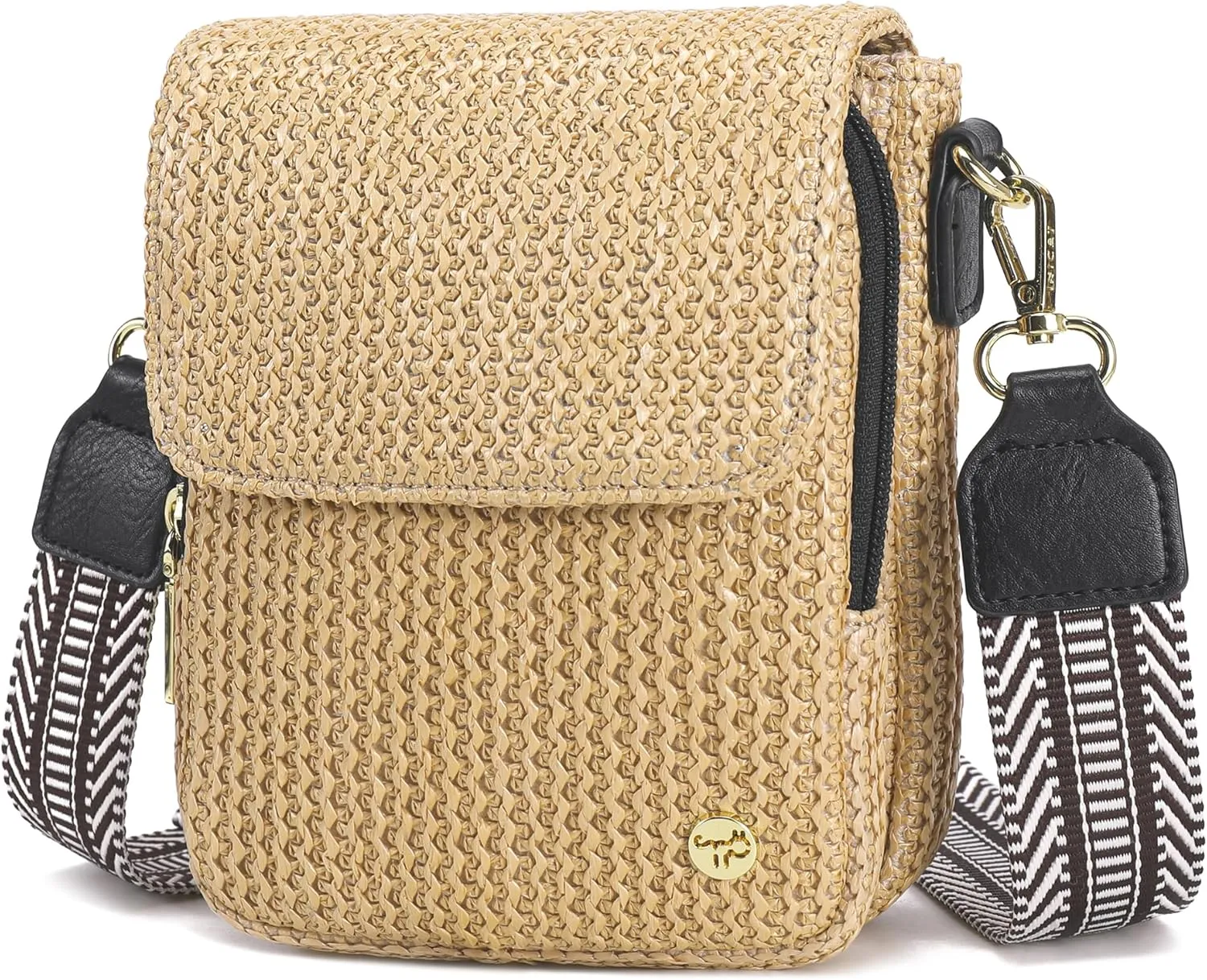 Haytijoe RFID Straw Crossbody Bag for Women 2025 Small Raffia Cell Phone Purse with Card Slots Crossbody Wallet for Travel