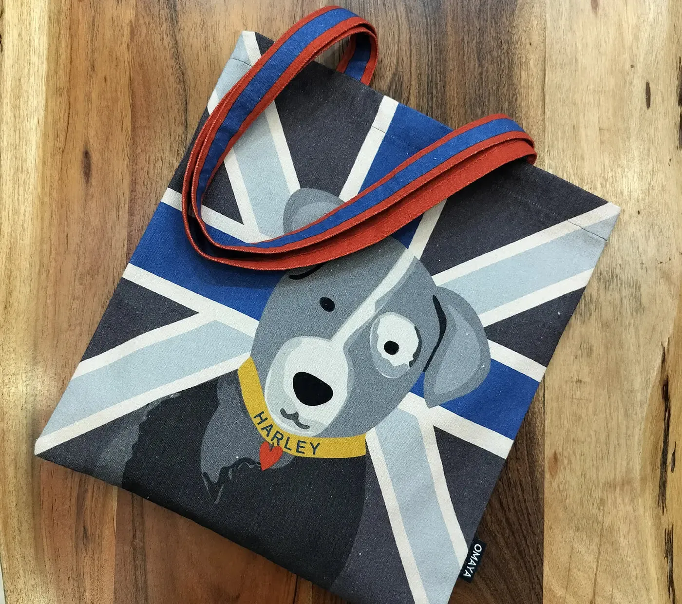 house of Omaya Printed Harley The Pet Blue Tote Bag 34x36 cm.