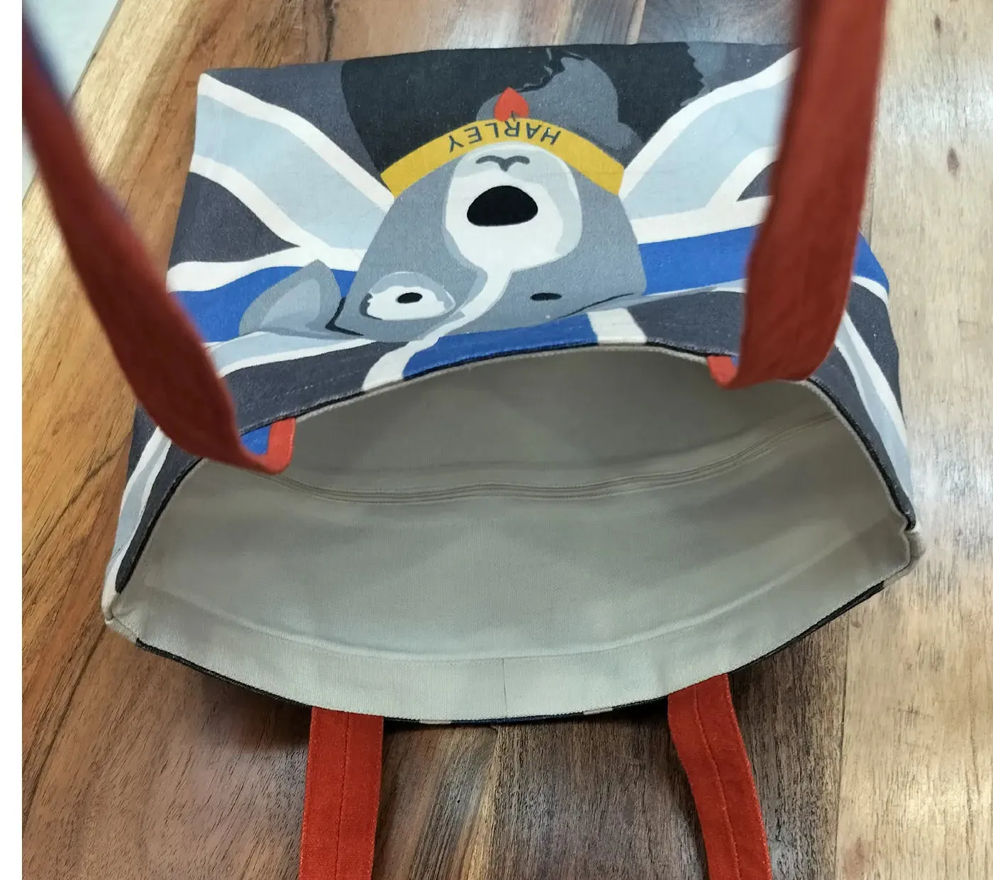 house of Omaya Printed Harley The Pet Blue Tote Bag 34x36 cm.