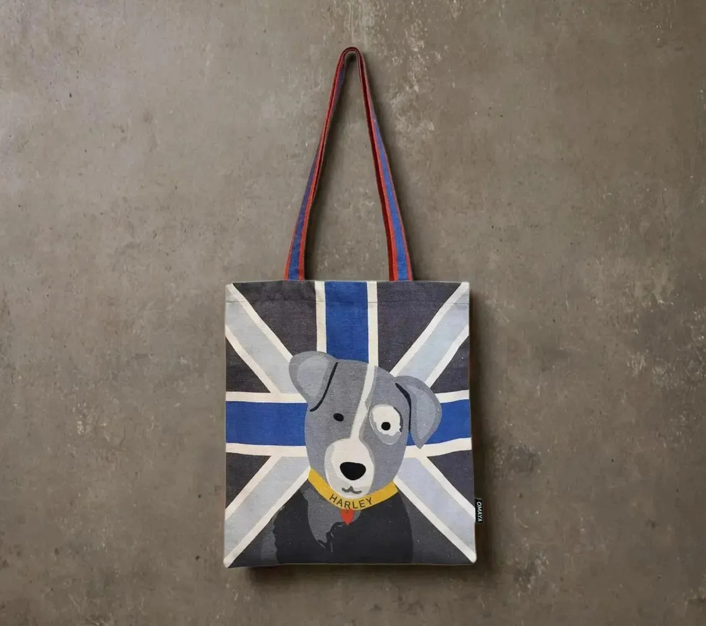 house of Omaya Printed Harley The Pet Blue Tote Bag 34x36 cm.