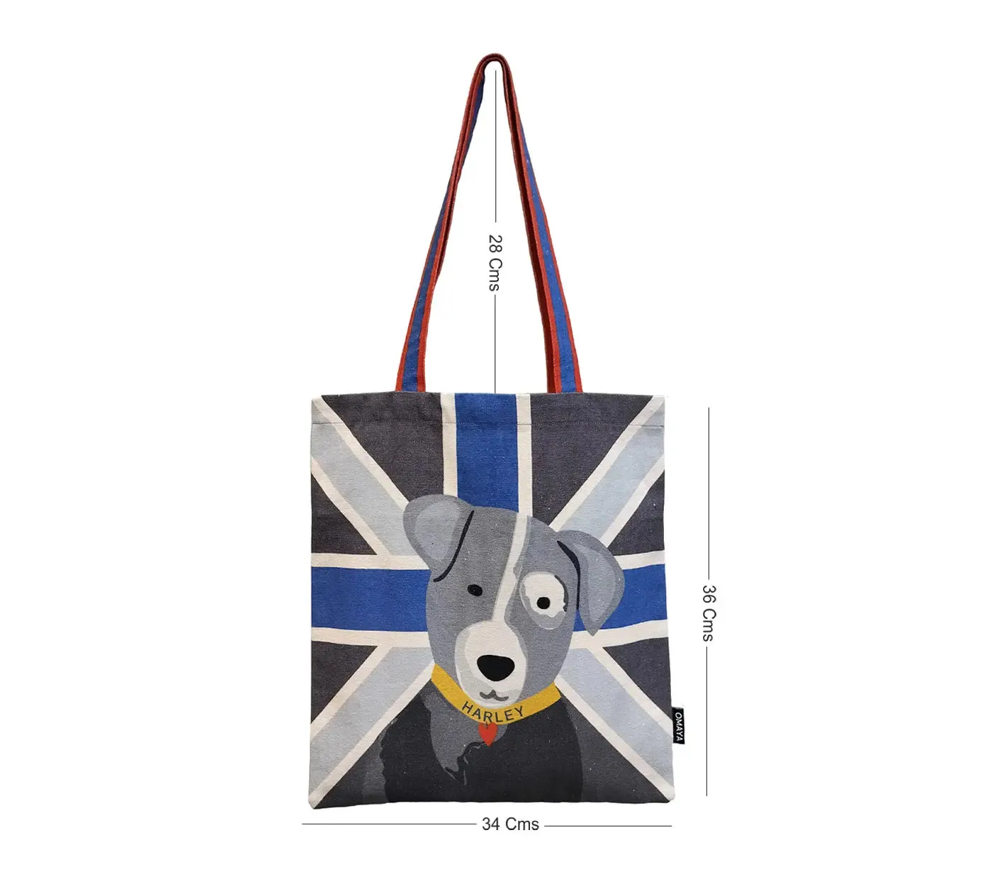 house of Omaya Printed Harley The Pet Blue Tote Bag 34x36 cm.