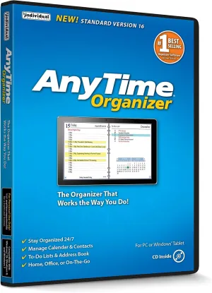 Individual Software AnyTime Organizer Standard 16 - Organize Your Calendar, To-Dos and Contacts!