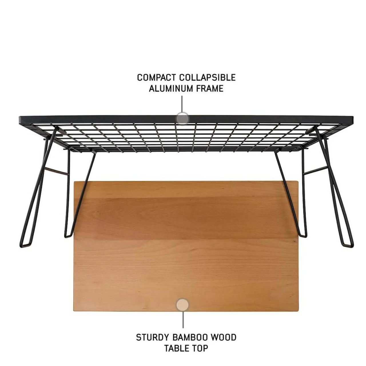 Kick It Camp Table - Wood Base & Storage Bag