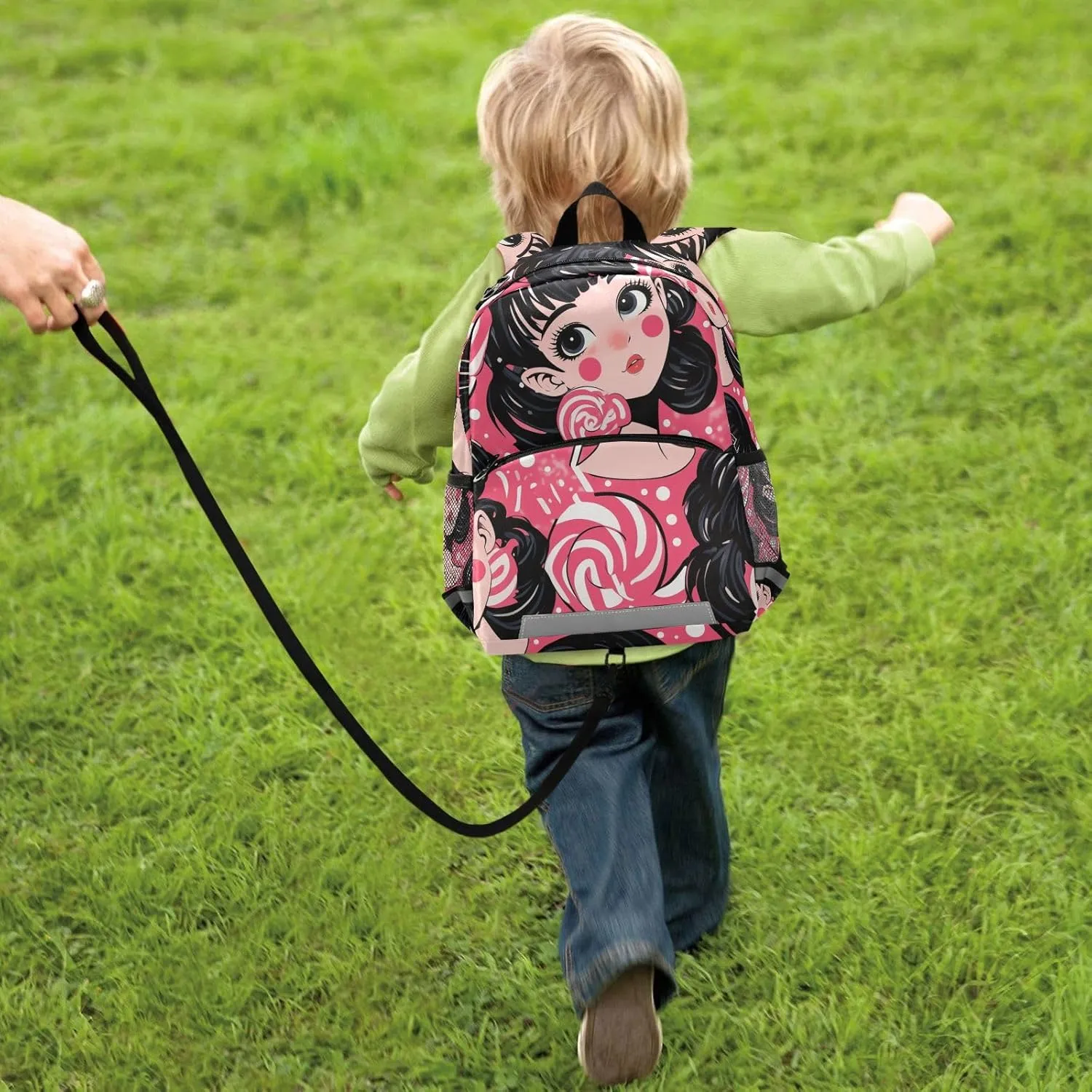 KLL Kindergarten Preschool Backpack, Lollipop Girl, Lightweight Schoolbag with Reflective Strips Mini Travel Outdoor Daypack