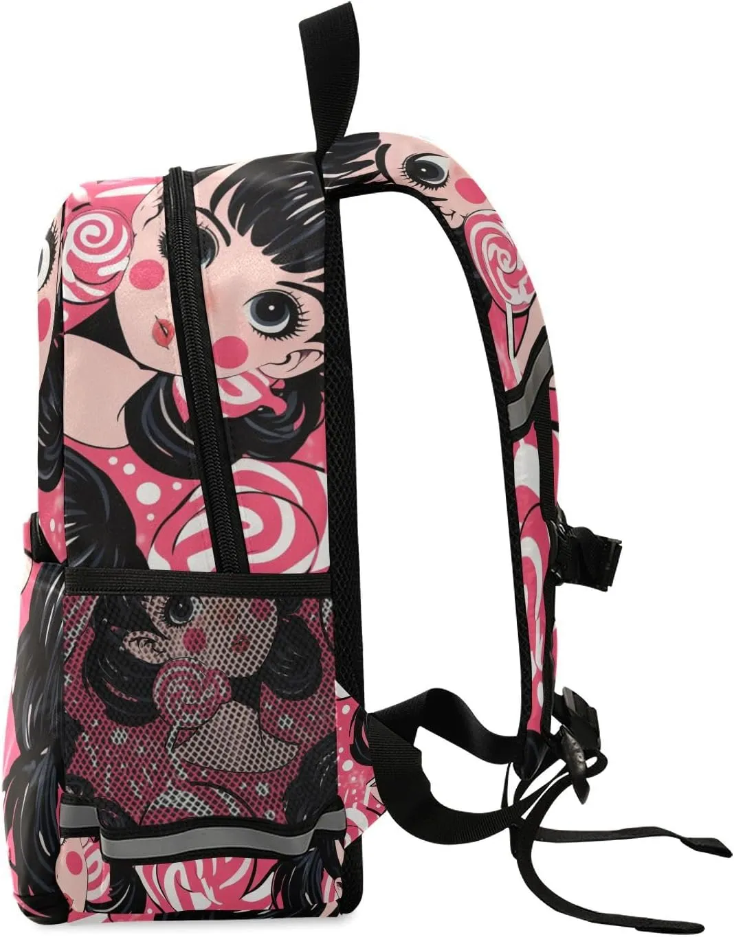 KLL Kindergarten Preschool Backpack, Lollipop Girl, Lightweight Schoolbag with Reflective Strips Mini Travel Outdoor Daypack