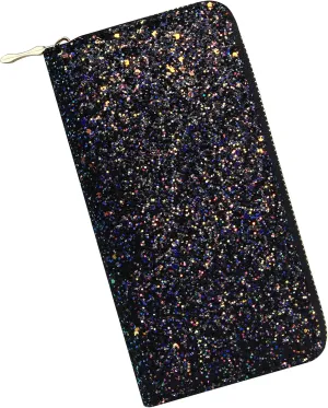 KUKOO Glitter Wallet for Women Shiny Long Phone Clutch Purse Ladies Card Holder