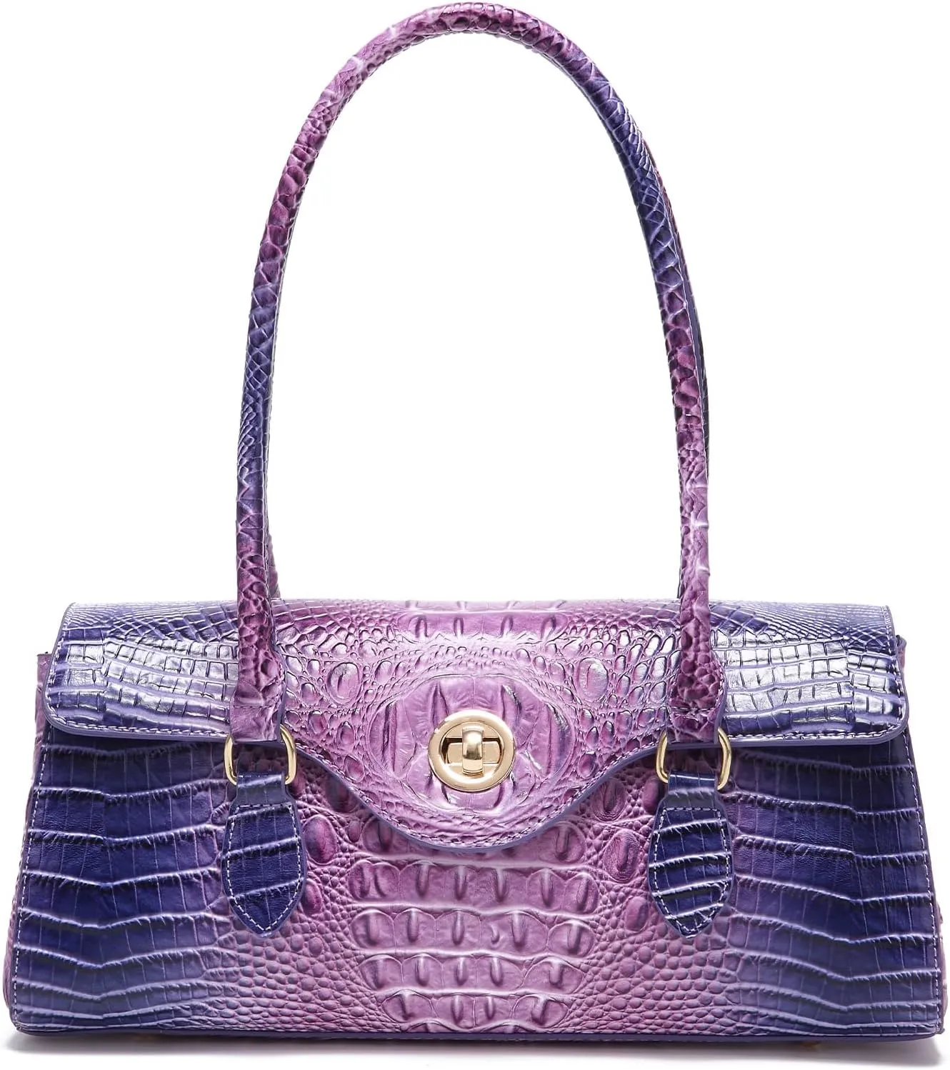 Leather Crocodile Pattern Top Handle Handbag for Women High-value Satchel Tote Purse for Ladies