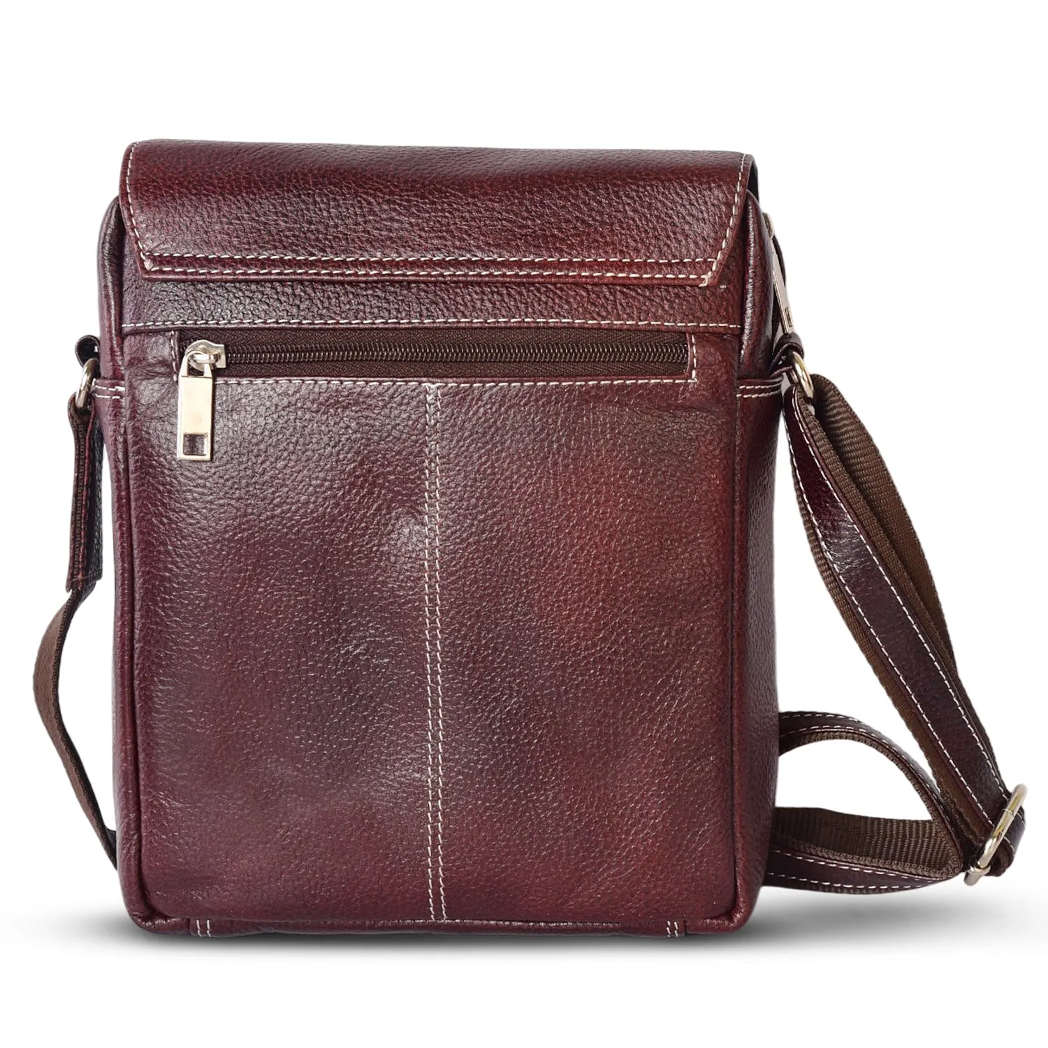 Leather Messenger Bag 36813 (BROWN)