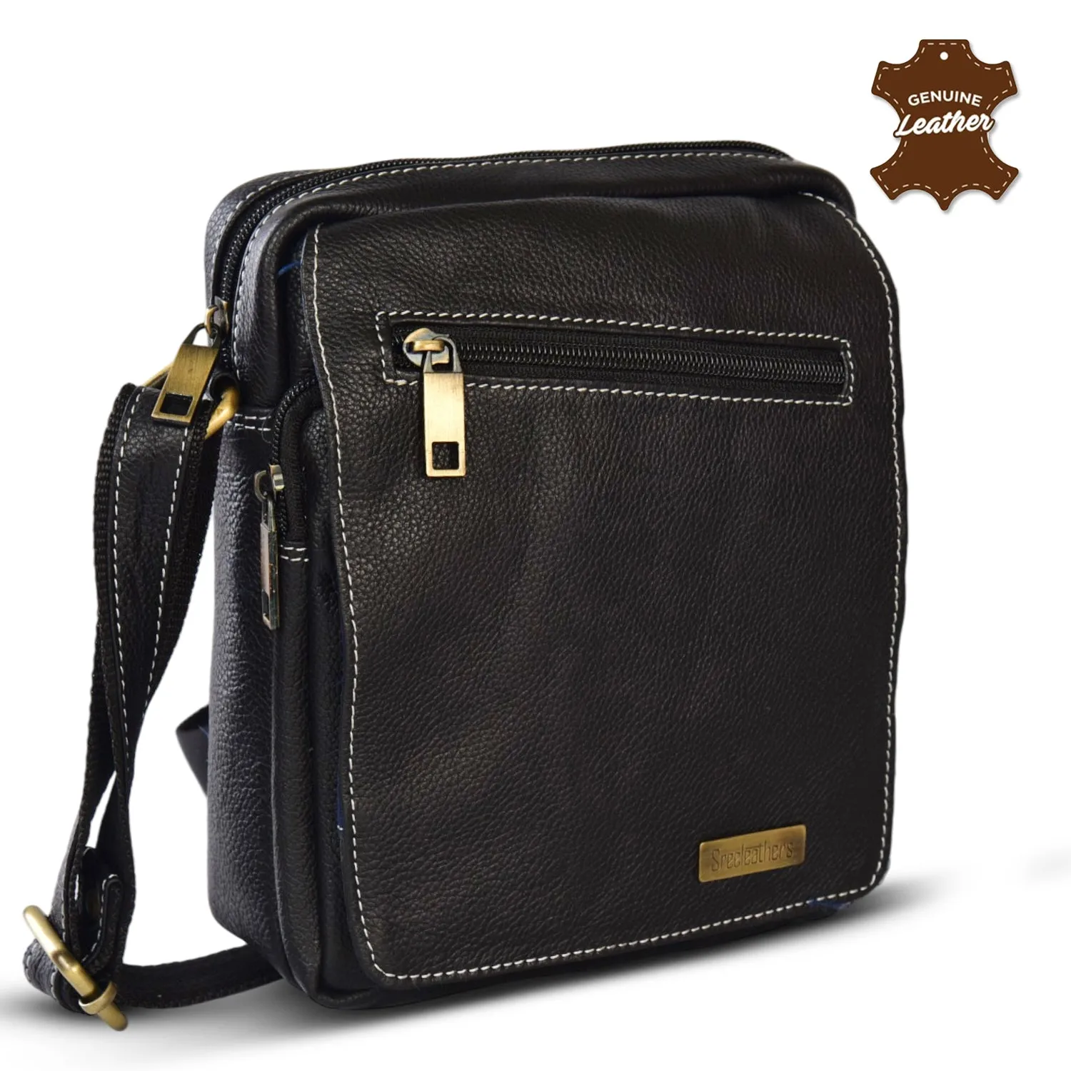 LEATHER SLING BAG 36814 (Black)